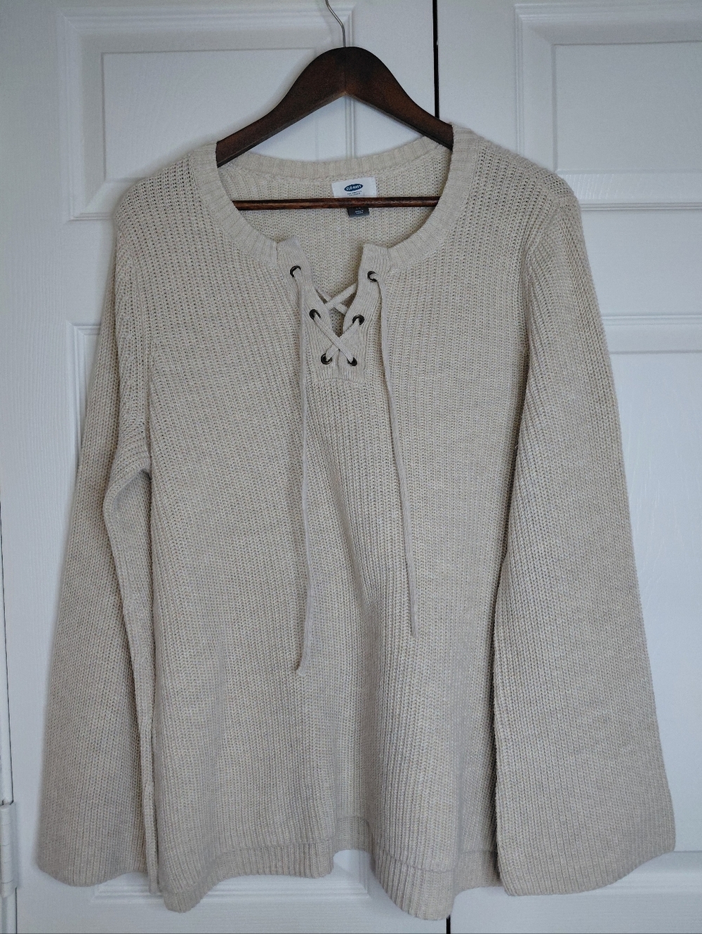 Old Navy Womens  Cream Open-Knit Pullover Sweater Size XL